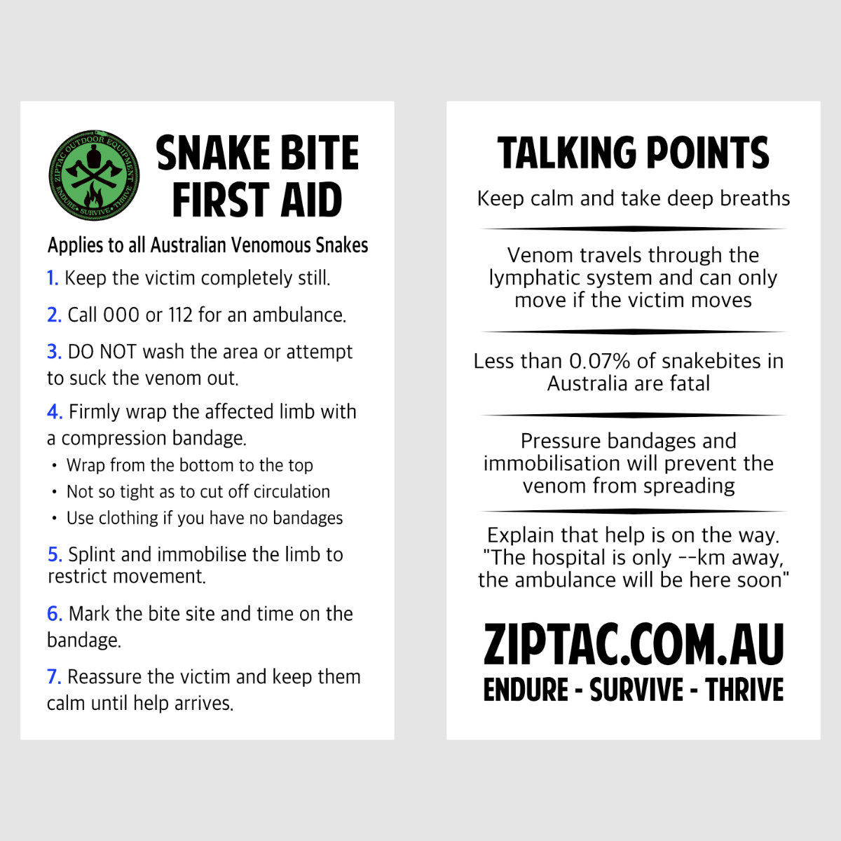 snake bite first aid