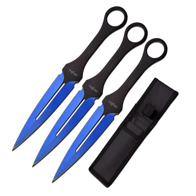 Perfect Point Electro Blue Throwing Knife Set