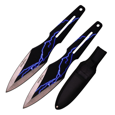 Perfect Point Blue Lightning Throwing Knife Set