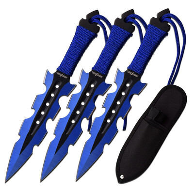 Perfect Point Blue Strike Throwing Knife Set