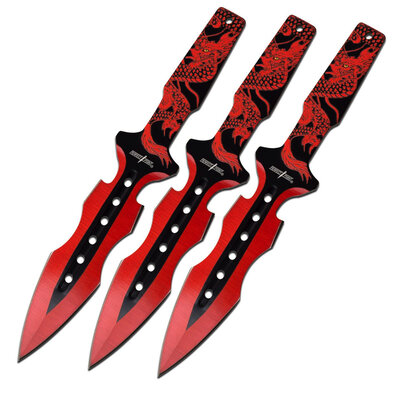 Perfect Point Red Dragon Throwing Knife Set