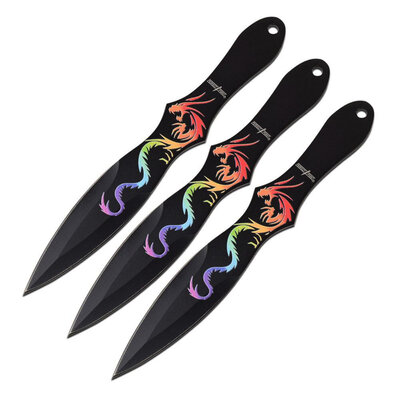 Perfect Point Rainbow Dragon Throwing Knife Set