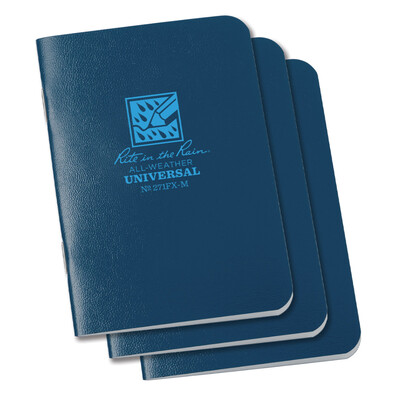 Rite In The Rain Mini Stapled Notebook - 3 Pack Blue