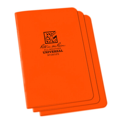 Rite In The Rain Stapled Notebook - 3 Pack Orange