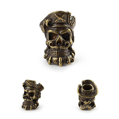 Paracord Bead - Pirate Skull Gold